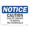 Signmission OSHA Notice Sign, 7" Height, 10" Width, Caution Gas Pit Drains To Bayou No Chemicals Sign, Landscape OS-NS-D-710-L-10480 - alternate 1